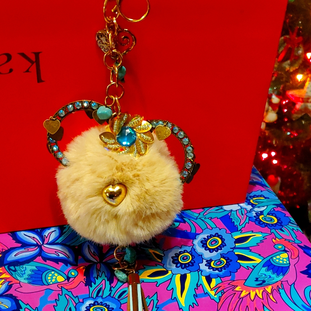 Handmade bear purse charm or key chain